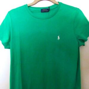 POLO RALPH LAUREN Boys Jersey Crew Tee Medium Size 10-12  Green 100% Cotton